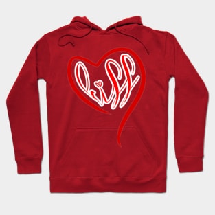 Kiss inside a red heart, a reference to Valentine's Day Hoodie